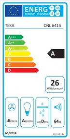 Εντοιχιζόμενος απορροφητήρας Teka CNL 6415, 113W, Class A, 60 cm, 3 στάδια, Τηλεσκοπικός, Βαλβίδα αντεπιστροφής, Ηλεκτρικός έλεγχος, LED, Μαύρο