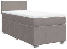 vidaXL Κρεβάτι Boxspring με Στρώμα Taupe 80x200 εκ. Υφασμάτινο