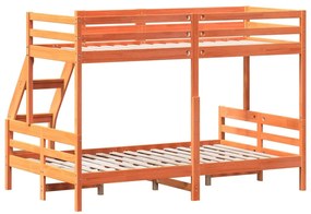 vidaXL Κουκέτα 80x200/120x200 εκ. Καφέ Κεριού από Μασίφ Ξύλο Πεύκου