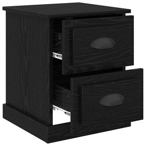 vidaXL Κομοδίνο Μαύρη δρυς 39 x 39 x 47.5 εκ Επεξεργασμένο ξύλο