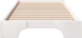 vidaXL Σκελετός Κρεβατιού Λευκό 100 x 220 cm Στερεά ξυλεία πεύκου