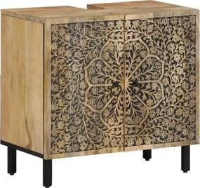 vidaXL Ντουλάπι Μπάνιου 62 x 33 x 58 εκ. από Μασίφ Ξύλο Μάνγκο