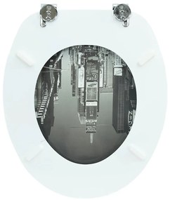 vidaXL Κάλυμμα Λεκάνης Σχέδιο Νέα Υόρκη με Καπάκι από MDF