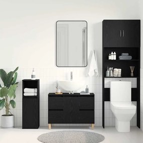 vidaXL Ντουλάπι νιπτήρα Μαύρη δρυς 80 x 33 x 60 εκ Επεξεργασμένο ξύλο
