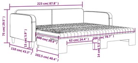 Καναπές Κρεβάτι Συρόμενος Κρεμ 100x200 εκ. Υφασμάτινος Στρώματα - Κρεμ