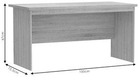 Γραφείο εργασίας Payton pakoworld grey-wenge 150x72.5x76εκ