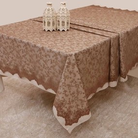 Τραπεζομάντηλα Με Δαντέλα Σετ 2τμχ. 2331 Beige Anna Riska 160X160 Cotton-Polyester