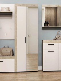 AMBER Έπιπλο Εισόδου Ντουλάπα/Γκαρνταρόμπα White Oak/Sateen 65x33.6x192