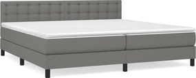 vidaXL Κρεβάτι Boxspring με Στρώμα Σκούρο Γκρι 200x200 εκ. Υφασμάτινο