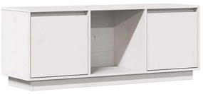 vidaXL Έπιπλο Τηλεόρασης Λευκό 110,5x35x44 εκ. από Μασίφ Ξύλο Πεύκου