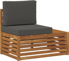 vidaXL Σειρά Καναπέ Εξωτερικού 2 Τεμάχιο Φυσικό και Ανθρακί