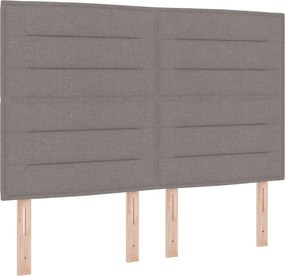 vidaXL Κρεβάτι box spring με στρώμα Taupe 140 x 200 cm Ύφασμα