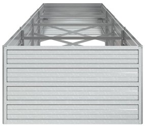 vidaXL Ζαρντινιέρα Υπερυψωμένη Ασημί 320x80x45 εκ. Γαλβανισμ. Χάλυβας