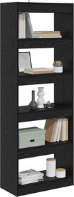 vidaXL Βιβλιοθήκη Μαύρη δρυς 60 x 30 x 166 εκ Επεξεργασμένο ξύλο