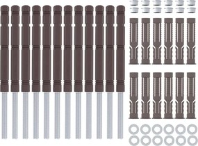 vidaXL Βραχίονες Floating Shelf 12 pcs Μπεζ Ø14 x 210 mm Ατσάλι