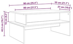 vidaXL Τραπεζάκι σαλονιού Παλιό ξύλο 90 x 55 x 42.5 εκ