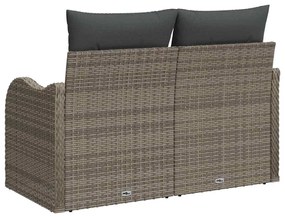 vidaXL Καναπές Κήπου με μαξιλάρι Γκρι 121 x 62 x 69εκ συνθετικό ρατάν
