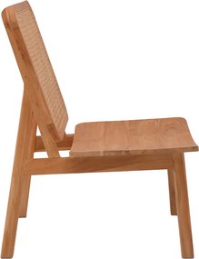 Πολυθρόνα Viborg pakoworld φυσικό teak ξύλο-φυσικό rattan 60x75x87εκ