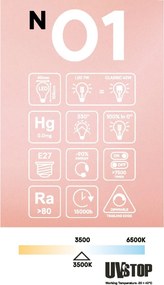 LED Filament Λαμπτήρας N01 Drop A60 Διαφανής 7W 806Lm E27 3500K Dimmable