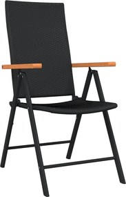 vidaXL Σετ Τραπεζαρίας Κήπου 5 Τεμαχίων Μαύρο