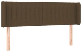 vidaXL Κεφαλάρι Κρεβατιού LED Σκούρο Καφέ 147x16x78/88 εκ. Υφασμάτινο