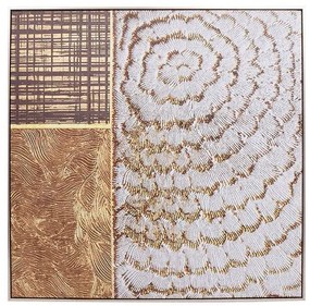Κάδρο 373-223-981 80x3x80cm Beige-Brown Τετράγωνοι Canvas