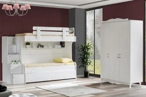 Stewehome Κουκέτα με μελαμίνη MDF και ντουλάπα με 3 πόρτες