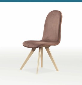 Ξύλινη-βελούδινη καρέκλα Amelie μπεζ-καφέ 99x42x43x45cm, FAN1234