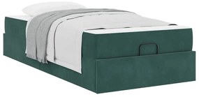 vidaXL Σκελετός κρεβατιού με στρώμα 2 pcs Πράσινο Βελούδο