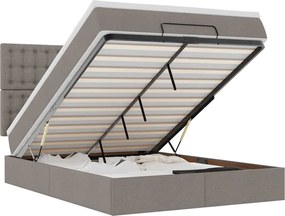 vidaXL Κρεβάτι-Μπαλκόνι με Στρώμα, Ύφασμα 140x190 εκ., Μπεζ