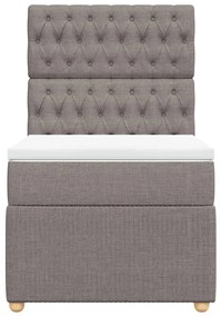 vidaXL Κρεβάτι Boxspring με Στρώμα Taupe 80x200 εκ. Υφασμάτινο