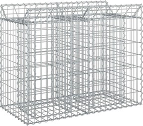 vidaXL Ανασηκωμένο κρεβάτι gabion Ασημί