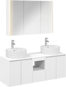 vidaXL Σετ Ντουλαπιών Μπάνιου 4 pcs Λευκό Επεξεργασμένο Ξύλο