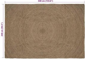 vidaXL Χαλιά χώρου Γκρι 240 x 340 εκ. Γιούτα