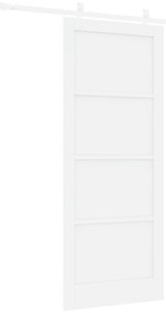 vidaXL Συρόμενη Πόρτα  με Σετ Εξαρτημάτων Λευκή 86x211 εκ. Στερεό Ξύλο Πεύκου