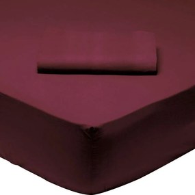 Σεντόνι Με Λάστιχο 1014 Bordo Das Home Ημίδιπλο 120x200cm Με Λάστιχο 100% Cotton