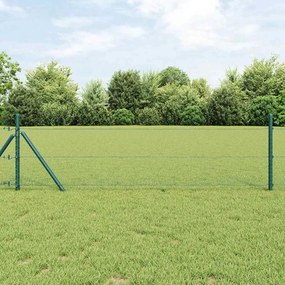 vidaXL Φράχτης με Στήλες. Πράσινο 0.8 x 10 m Ατσάλι με επικάλυψη PVC