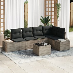 vidaXL Σετ Καναπέ Κήπου 5 Τεμαχίων με Μαξιλάρια Μαύρο Πολυ Ρατάν