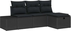 vidaXL Σετ Καναπέ με μαξιλάρι 4 pcs συνθετικό ρατάν