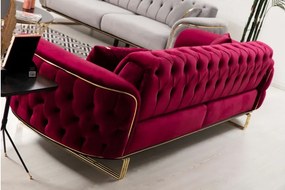 Stewehome Σετ Καναπέδων 3+3+1 Φούξια &amp;amp; Γκρι 225x85x95 cm