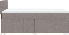 vidaXL Κρεβάτι Boxspring με Στρώμα Taupe 100 x 200 εκ. Υφασμάτινο