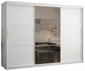 Ντουλάπα Hartford G117, Άσπρο, 200x250x62cm, 213 kg, Πόρτες ντουλάπας: Ολίσθηση, Αριθμός ραφιών: 9, Αριθμός ραφιών: 9 | Epipla1.gr