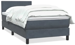 ΚΡΕΒΑΤΙ BOXSPRING ΜΕ ΣΤΡΩΜΑ ΣΚΟΥΡΟ ΓΚΡΙ 80X220 ΕΚ. ΒΕΛΟΥΔΙΝΟ 3316042