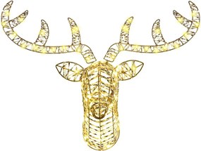 vidaXL Έλκηθρο με Ελάφια Θερμό λευκό 68 x 36.5 x 62.5 εκ. PET