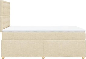 vidaXL Κρεβάτι Boxspring με Στρώμα Κρεμ 120x200 εκ. Υφασμάτινο
