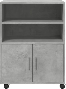 vidaXL Ντουλάπι Τροχήλατο Γκρι Σκυρ. 60x48x81 εκ. από Επεξ. Ξύλο