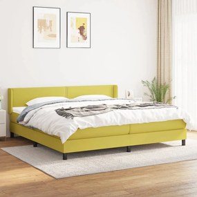 Κρεβάτι Boxspring με Στρώμα Πράσινο 200x200 εκ. Υφασμάτινο - Πράσινο