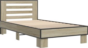 vidaXL Κρεβάτι με Κεφαλάρι Sonoma Δρυς 80 x 200 cm Επεξεργασμένο Ξύλο