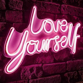 Διακοσμητικό Φωτιστικό Τοίχου Love Yourself 395NGR2483 47x2x29cm Led 36W Pink Wallity