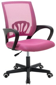 Καρέκλα γραφείου εργασίας Berto I pakoworld ύφασμα mesh ροζ 56x47x85-95εκ Model: 274-000002